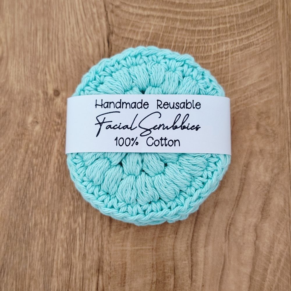Handmade Reusable Facial Scrubbies Set of 3 100% Cotton PICK YOUR COLOR! - Picture 3 of 4